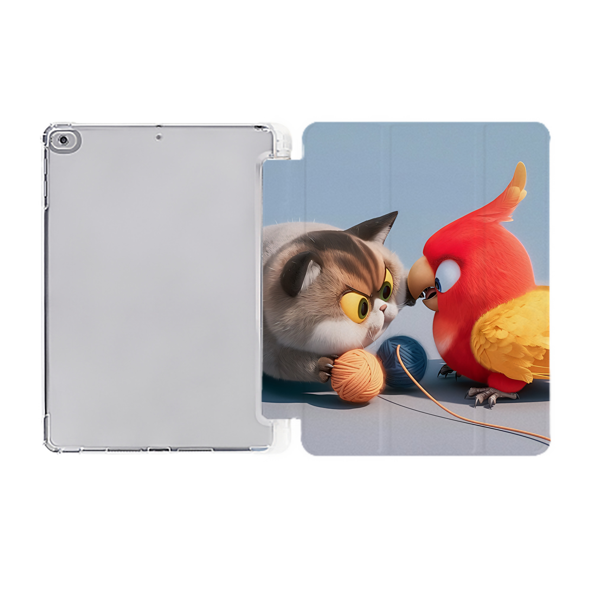 （画像用） Angry Birds アングリーバード IPad ケース ペン収納付き 三つ折りスタンド PUレザー×シリコン 対応機種9.5/10.5/10.9インチ